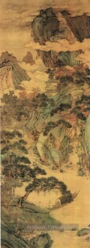 shen zhou inconnu paysage traditionnelle chinoise Peinture à l'huile